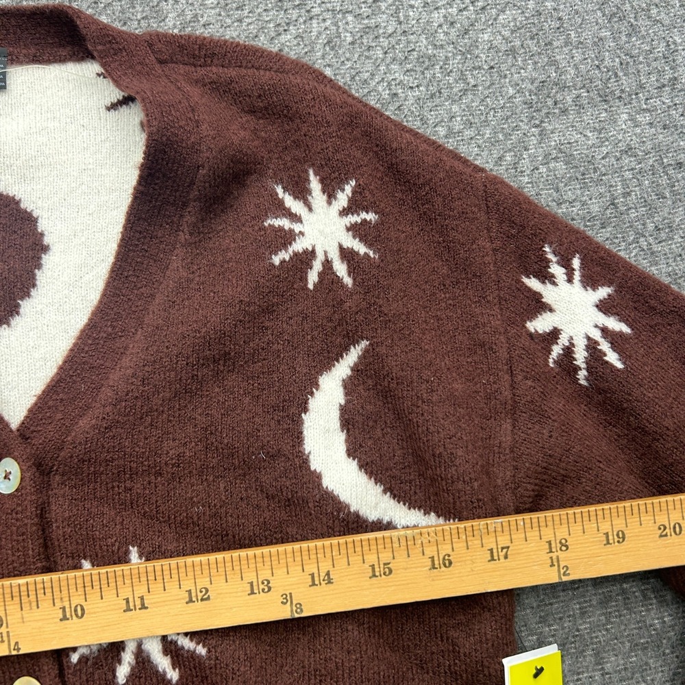 Volcom Girls Sweater Medium 8/10 Celestial Moon Stars Cardigan Whimsigoth Fairy - Picture 5 of 8